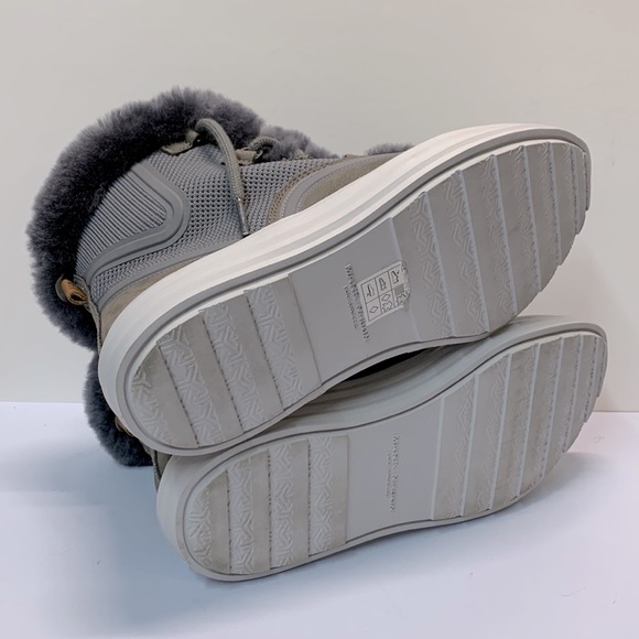 Grey Leather Shearling Boots - Picture 11 of 16